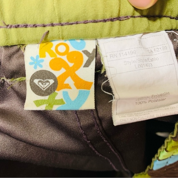 ROXY Brown Retro Colorful Festival Hot Pants Drawstring Shorts Sz 7 - Picture 9 of 10